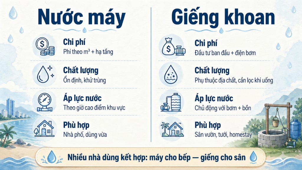 Giếng khoan hay nước máy — nên chọn gì tại Nha Trang và Khánh Hòa?