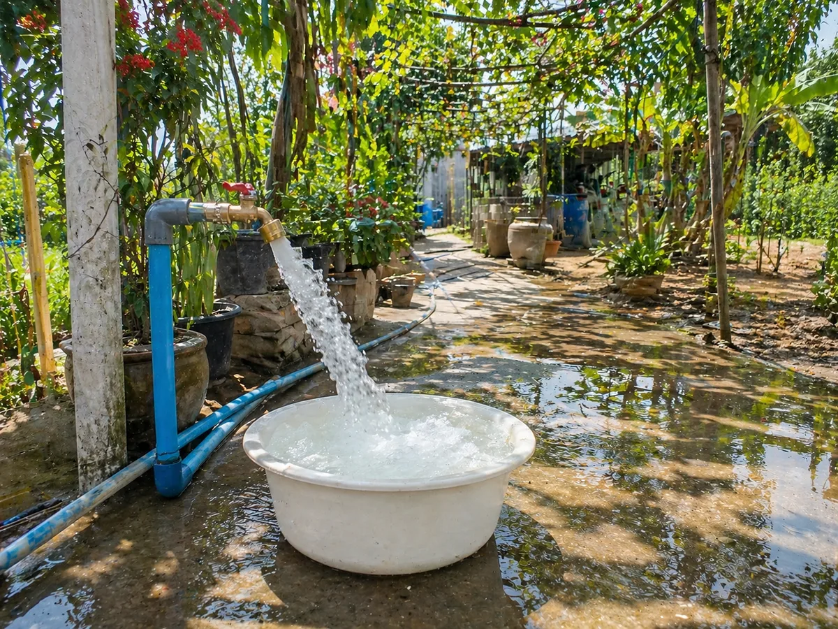 Bàn giao nước sạch cho sân vườn