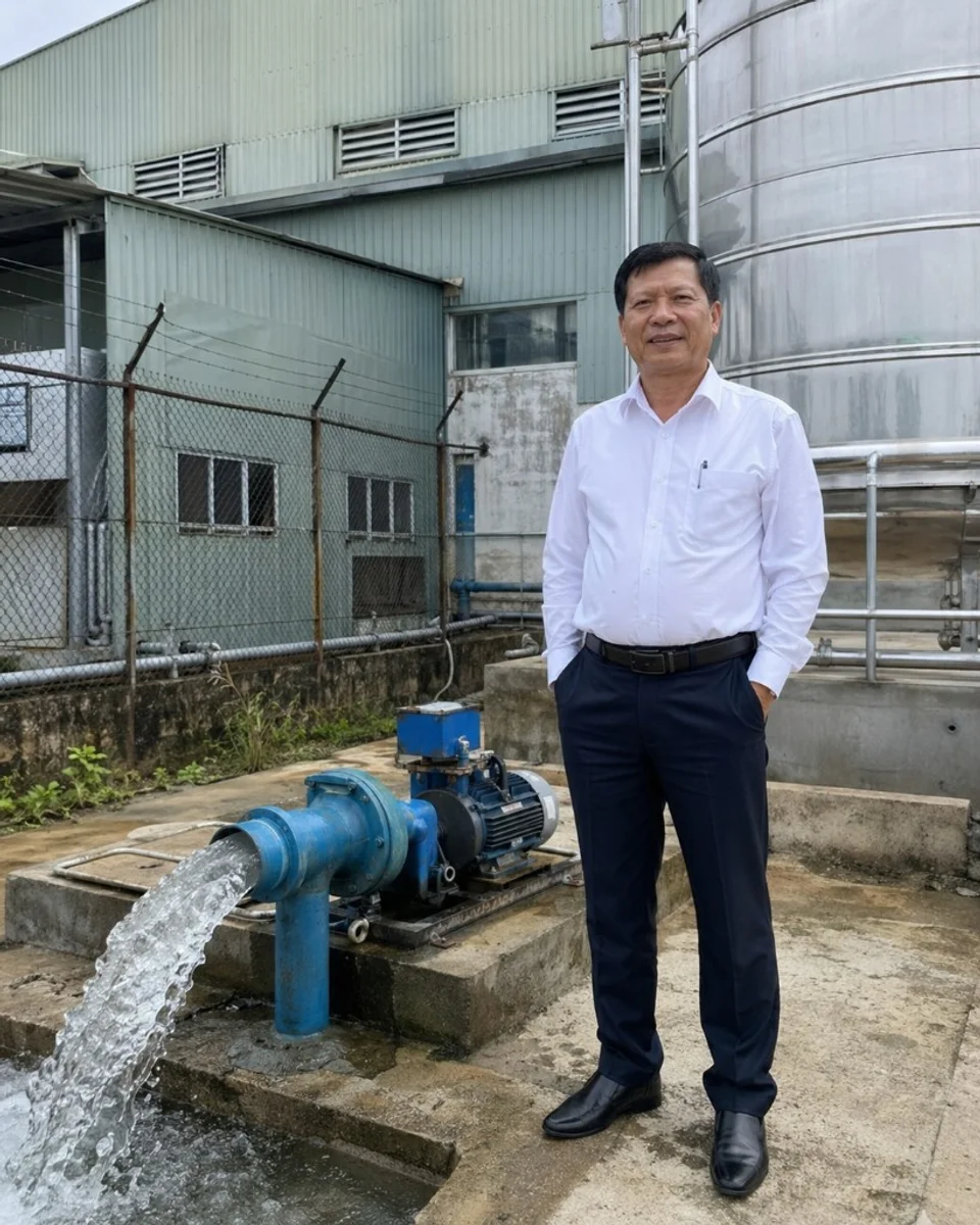 Khách hàng bên hệ thống máy bơm nước sau thi công giếng khoan tại Diên Khánh, Khánh Hòa.